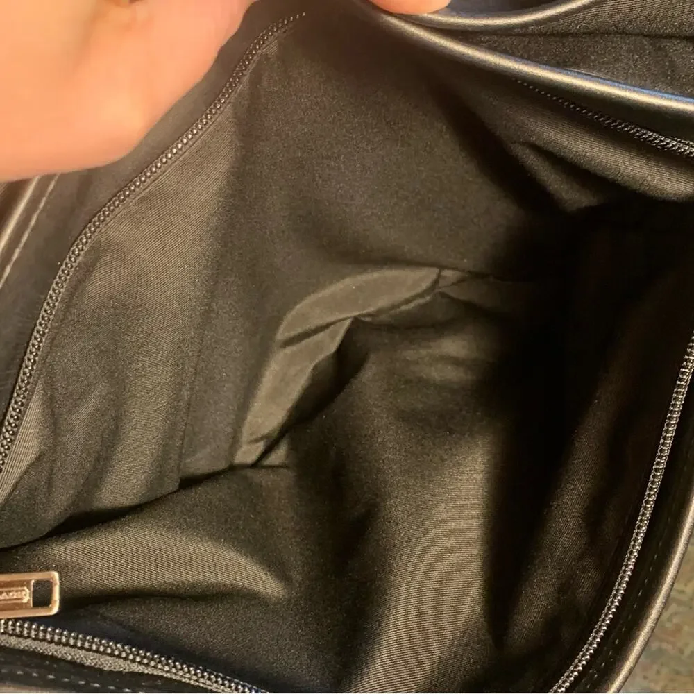 Coach Nylon Laptop Messenger Bag in Black with Silver Hardware